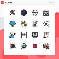 Set of 16 Modern UI Icons Symbols Signs for complete data visualization food data analysis weather Editable Creative Vector Design Elements