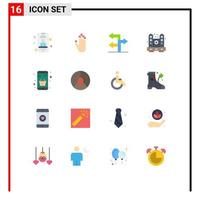 16 Universal Flat Color Signs Symbols of buy speaker arrow living furniture Editable Pack of Creative Vector Design Elements