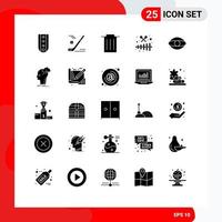 Modern Set of 25 Solid Glyphs and symbols such as eye xylophone snow music trash Editable Vector Design Elements