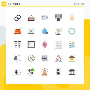 conjunto de 25 iconos modernos de la interfaz de usuario signos de símbolos para los elementos de diseño vectorial editables del mensaje del huevo de la carretera de pascua de primavera vector