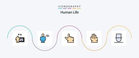 paquete de iconos de 5 planos llenos de línea humana que incluye . usuario. pellizco. persona. Caballero vector