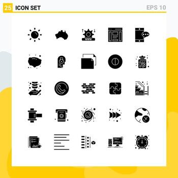 conjunto de 25 iconos modernos de la interfaz de usuario signos de símbolos para la configuración de la interfaz de viaje de la barra lateral izquierda elementos de diseño vectorial editables vector