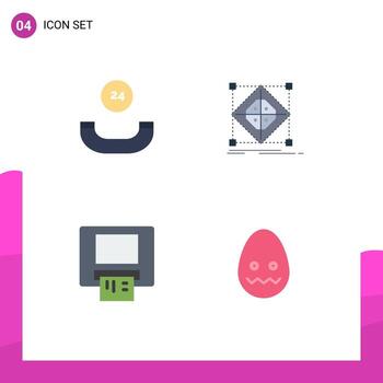 Editable Vector Line Pack of 4 Simple Flat Icons of all time card architecture model celebration Editable Vector Design Elements