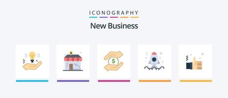 New Business Flat 5 Icon Pack Including finger. launch. currency. development. app. Creative Icons Design vector