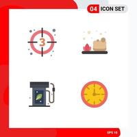 4 Creative Icons Modern Signs and Symbols of countdown ecology start cleaning gas station Editable Vector Design Elements