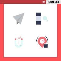 Set of 4 Commercial Flat Icons pack for paper tool column magnet box Editable Vector Design Elements