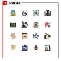 Universal Icon Symbols Group of 16 Modern Flat Color Filled Lines of school learning arrows abc book Editable Creative Vector Design Elements