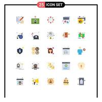 Universal Icon Symbols Group of 25 Modern Flat Colors of palette color health advertisement programming Editable Vector Design Elements