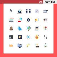 Universal Icon Symbols Group of 25 Modern Flat Colors of hardware electronics ui circuit vegetable Editable Vector Design Elements