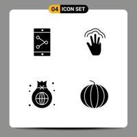 Set of Modern UI Icons Symbols Signs for app share business fingers interface global Editable Vector Design Elements
