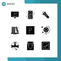 Modern Set of 9 Solid Glyphs and symbols such as park education text books flash Editable Vector Design Elements