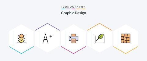 paquete de iconos de 25 líneas de relleno de diseño que incluye . lámina. . malla vector