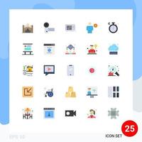 Universal Icon Symbols Group of 25 Modern Flat Colors of human body systems avatar sound Editable Vector Design Elements