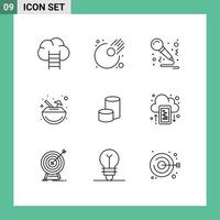Modern Set of 9 Outlines Pictograph of crypto currency coin party nova coin cocktail Editable Vector Design Elements