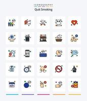 Creative Quit Smoking 25 Line FIlled icon pack  Such As dangerous. no. cigarette. cigarette. smoking vector