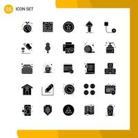 Set of 25 Modern UI Icons Symbols Signs for test lab daw chemistry medal Editable Vector Design Elements