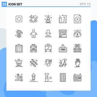 25 Creative Icons Modern Signs and Symbols of coffee document china delete laboratory Editable Vector Design Elements