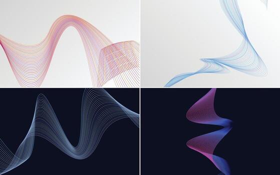 paquete de fondo de presentación abstracta de curva de onda moderna vector