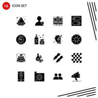 16 Creative Icons Modern Signs and Symbols of pool equipment monitor ball switch Editable Vector Design Elements