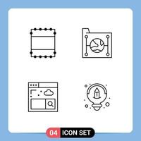 4 Creative Icons Modern Signs and Symbols of layout search data network design Editable Vector Design Elements