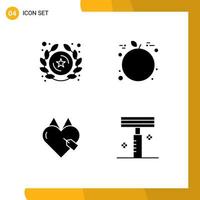 Set of 4 Modern UI Icons Symbols Signs for badge commerce star thanksgiving favorite Editable Vector Design Elements