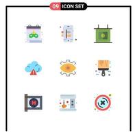 Set of 9 Modern UI Icons Symbols Signs for modern business sports production eye Editable Vector Design Elements