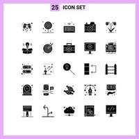 25 Creative Icons Modern Signs and Symbols of flower photo lollipop media things Editable Vector Design Elements