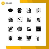 User Interface Pack of 16 Basic Solid Glyphs of calculating settings telecommunication real sleep Editable Vector Design Elements