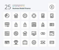 Finance 25 Line icon pack including money. cash. finance. smartphone. analytics vector