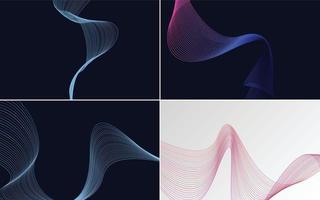 Collection of geometric minimal lines pattern set vector