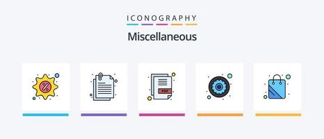 Miscellaneous Line Filled 5 Icon Pack Including career. attach. mouse. click. Creative Icons Design vector