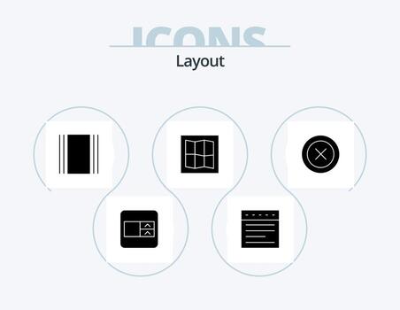 Layout Glyph Icon Pack 5 Icon Design. . wireframe. horizontal. ux. layout vector