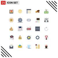 Set of 25 Modern UI Icons Symbols Signs for roller construction app cement web Editable Vector Design Elements