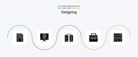 Designing Glyph 5 Icon Pack Including graphic. toolkit. mobile. material. box vector