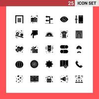 25 iconos creativos signos y símbolos modernos de fecha límite reloj inteligente dirección conectar búsqueda elementos de diseño vectorial editables vector