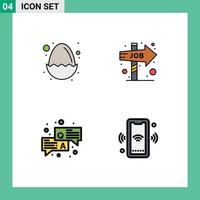 Universal Icon Symbols Group of 4 Modern Filledline Flat Colors of baby qa nature job direction chat Editable Vector Design Elements