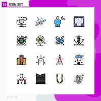 16 Creative Icons Modern Signs and Symbols of internet connection space night human Editable Creative Vector Design Elements