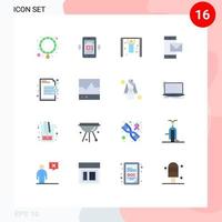 Modern Set of 16 Flat Colors Pictograph of encryption data rings graphy phone Editable Pack of Creative Vector Design Elements