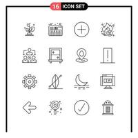 Set of 16 Vector Outlines on Grid for window delegating circle delegate discount Editable Vector Design Elements