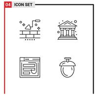 Modern Set of 4 Filledline Flat Colors and symbols such as brick internet wall money phishing Editable Vector Design Elements