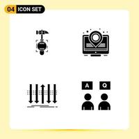 User Interface Pack of 4 Basic Solid Glyphs of hammer distinction tool place holder individuality Editable Vector Design Elements