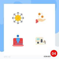 Flat Icon Pack of 4 Universal Symbols of ads charity news dollar digital Editable Vector Design Elements