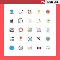 Modern Set of 25 Flat Colors and symbols such as spase insight stationary idea bulb Editable Vector Design Elements
