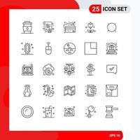 Universal Icon Symbols Group of 25 Modern Lines of generic money floral banking flora payment Editable Vector Design Elements