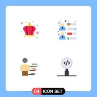 Flat Icon Pack of 4 Universal Symbols of corona business day growth modern Editable Vector Design Elements