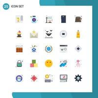 25 Universal Flat Colors Set for Web and Mobile Applications trunk back chemistry camera smart phone Editable Vector Design Elements