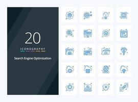 20 Seo Blue Color icon for presentation vector