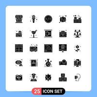 25 iconos creativos signos y símbolos modernos de sauna código vegetal calabaza web elementos de diseño vectorial editables vector