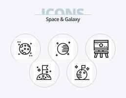 Space And Galaxy Line Icon Pack 5 Icon Design. science. alien. space. space. astronaut vector