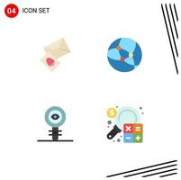 Modern Set of 4 Flat Icons and symbols such as massege chemistry easter web molecule Editable Vector Design Elements